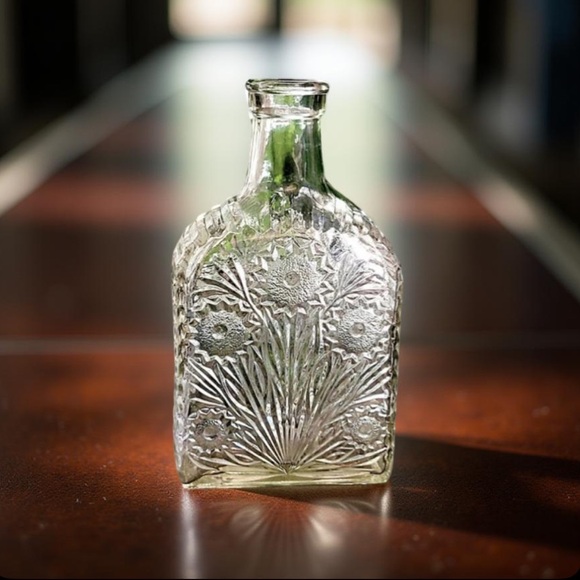 Antique Mid Century Embossed Flower
Liquor Bottle Glass Decanter - Picture 8 of 8